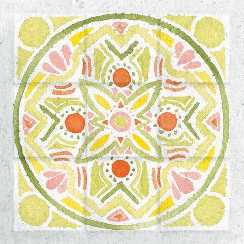Citrus Tile III White Modern Wood Framed Art Print by DeNeige, Elyse