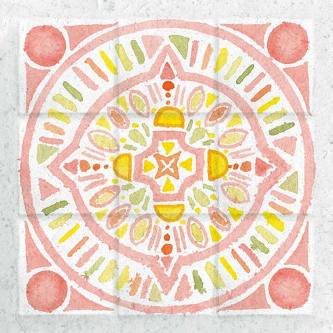 Citrus Tile IV White Modern Wood Framed Art Print with Double Matting by DeNeige, Elyse