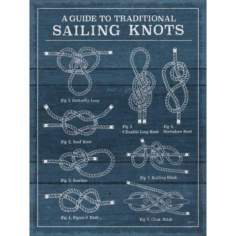 Vintage Sailing Knots I Gold Ornate Wood Framed Art Print with Double Matting by Urban, Mary
