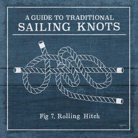 Vintage Sailing Knots VIII Black Modern Wood Framed Art Print by Urban, Mary