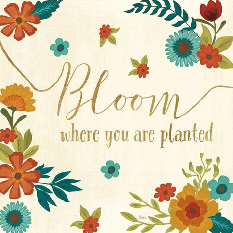 Flourish I Gold Ornate Wood Framed Art Print with Double Matting by Charron, Veronique