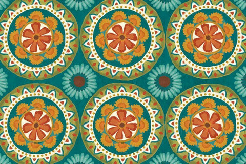 Flourish V Black Ornate Wood Framed Art Print with Double Matting by Charron, Veronique