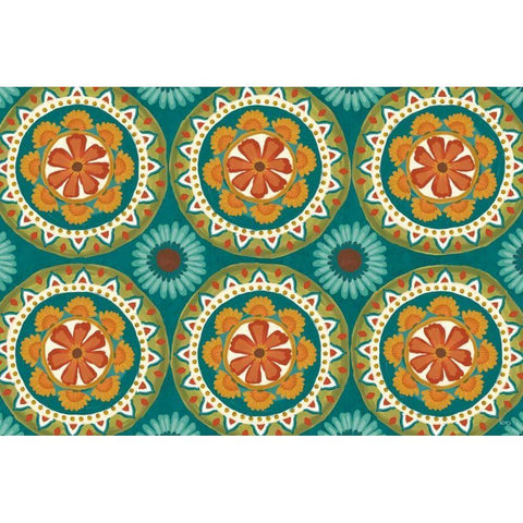 Flourish V Gold Ornate Wood Framed Art Print with Double Matting by Charron, Veronique