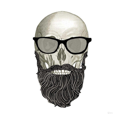 Hipster Skull I Black Ornate Wood Framed Art Print with Double Matting by Schlabach, Sue