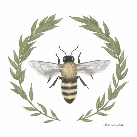 Happy to Bee Home I Black Modern Wood Framed Art Print by Miller, Sara Zieve