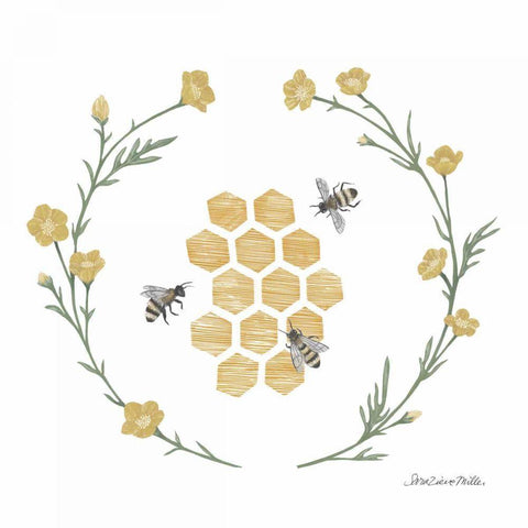 Happy to Bee Home III Black Modern Wood Framed Art Print by Miller, Sara Zieve