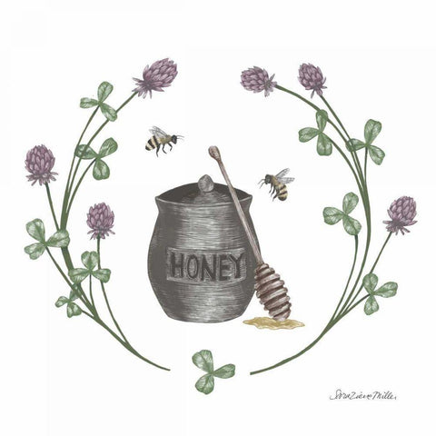 Happy to Bee Home IV Black Modern Wood Framed Art Print by Miller, Sara Zieve