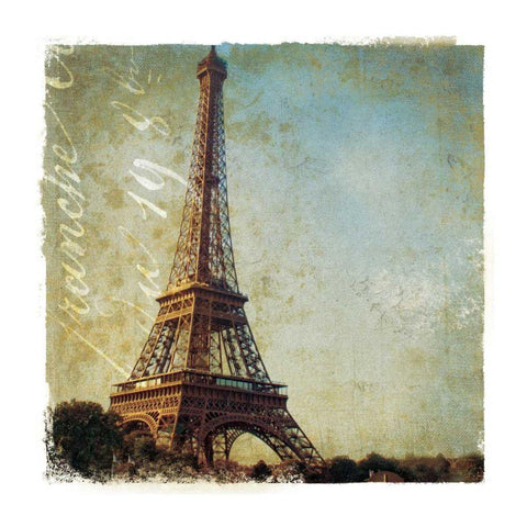 Golden Age of Paris I Black Modern Wood Framed Art Print with Double Matting by Wild Apple Portfolio