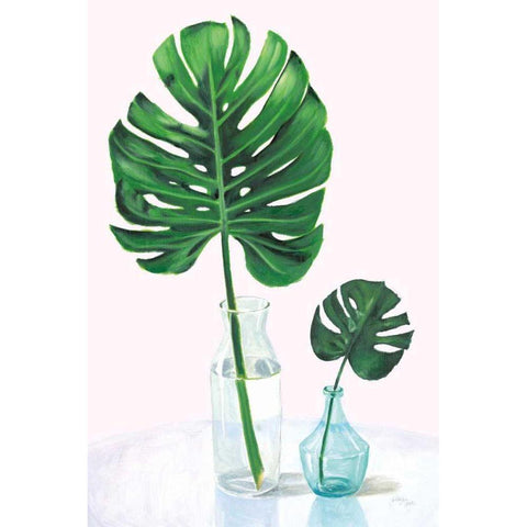 Statement Palms II White Modern Wood Framed Art Print by Wellington Studio