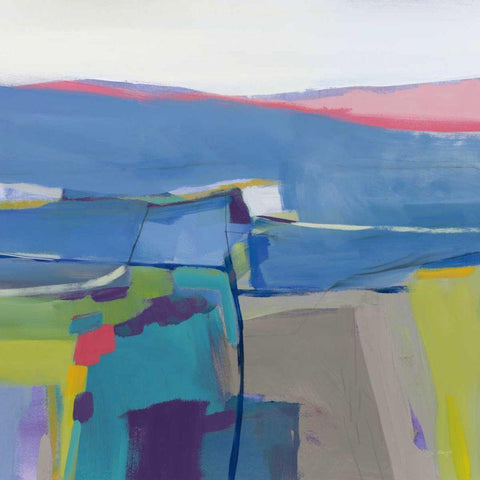 Hill Side Bright Black Modern Wood Framed Art Print with Double Matting by Maye, Jo