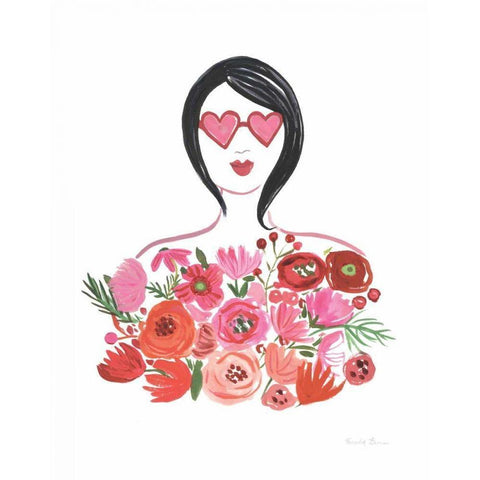 Valentine Chic I no Words White Modern Wood Framed Art Print by Zaman, Farida