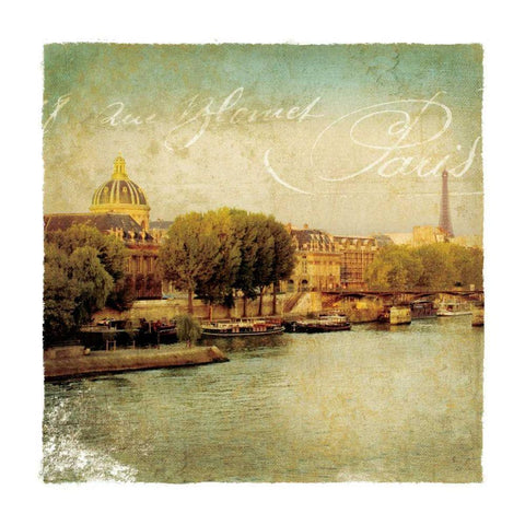 Golden Age of Paris V Black Modern Wood Framed Art Print with Double Matting by Wild Apple Portfolio