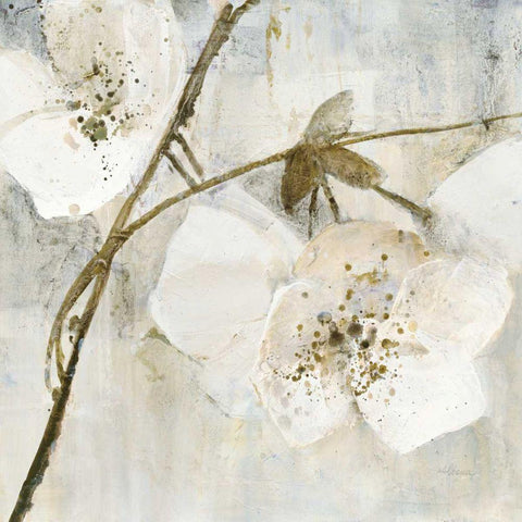 Elegance II Greige White Modern Wood Framed Art Print by Hristova, Albena