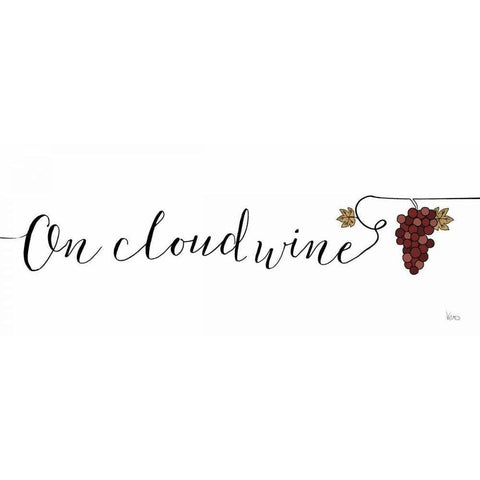 Underlined Wine IV White Modern Wood Framed Art Print by Charron, Veronique