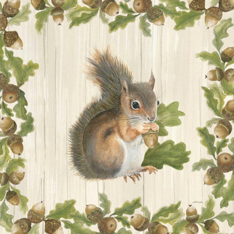 Woodland Critter I White Modern Wood Framed Art Print by Ducklow, Patsy