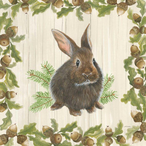Woodland Critter IV Black Modern Wood Framed Art Print by Ducklow, Patsy