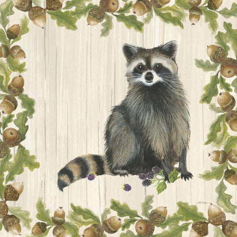 Woodland Critter V Black Ornate Wood Framed Art Print with Double Matting by Ducklow, Patsy