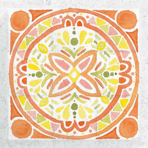Citrus Tile I v2 White Modern Wood Framed Art Print by DeNeige, Elyse