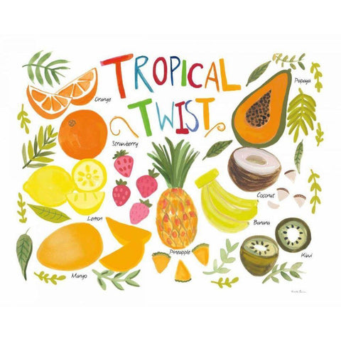 Fruity Smoothie II on White Gold Ornate Wood Framed Art Print with Double Matting by Zaman, Farida