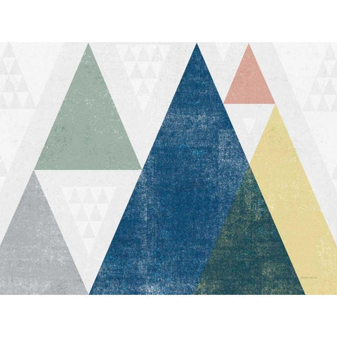 Mod Triangles I Soft Crop White Modern Wood Framed Art Print by Mullan, Michael