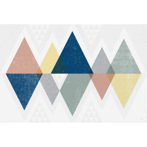 Mod Triangles II Soft Black Modern Wood Framed Art Print by Mullan, Michael
