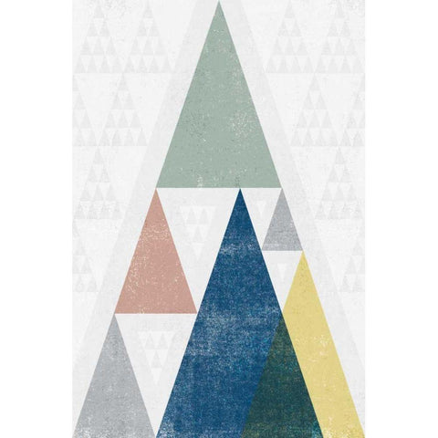 Mod Triangles III Soft Black Modern Wood Framed Art Print by Mullan, Michael