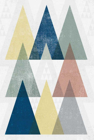 Mod Triangles IV Soft Black Ornate Wood Framed Art Print with Double Matting by Mullan, Michael
