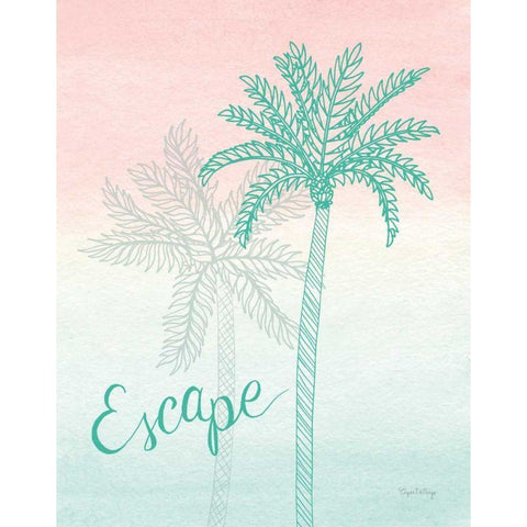 Sunset Palms IV White Modern Wood Framed Art Print by DeNeige, Elyse