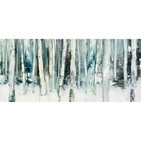 Winter Woods III Light Trees Crop Black Modern Wood Framed Art Print with Double Matting by Purinton, Julia