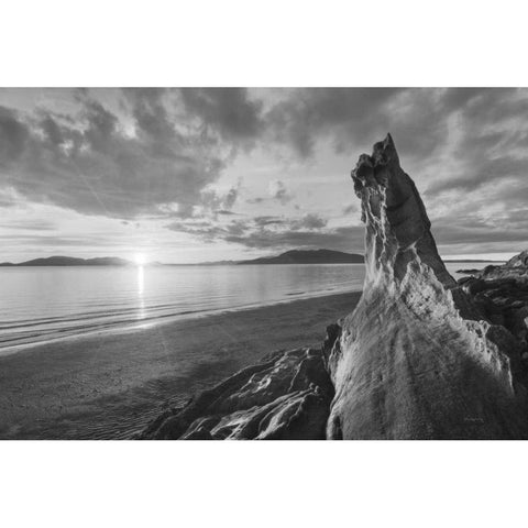 Samish Bay Sunset I BW Gold Ornate Wood Framed Art Print with Double Matting by Audit, Lisa
