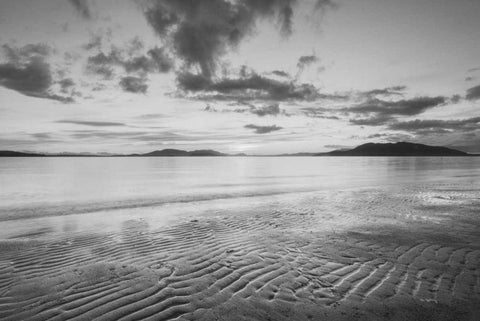Samish Bay Sunset II BW White Modern Wood Framed Art Print with Double Matting by Audit, Lisa