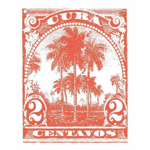 Cuba Stamp IX Bright White Modern Wood Framed Art Print by Wild Apple Portfolio