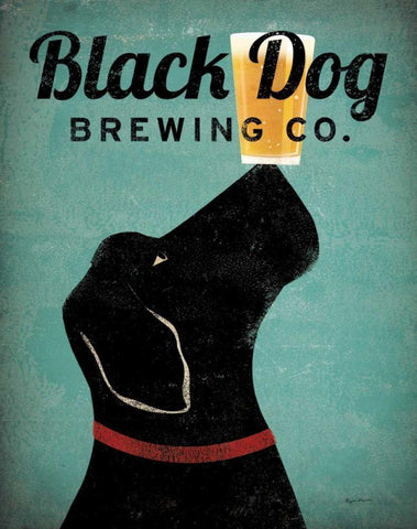 Black Dog Brewing Co v2 White Modern Wood Framed Art Print with Double Matting by Fowler, Ryan