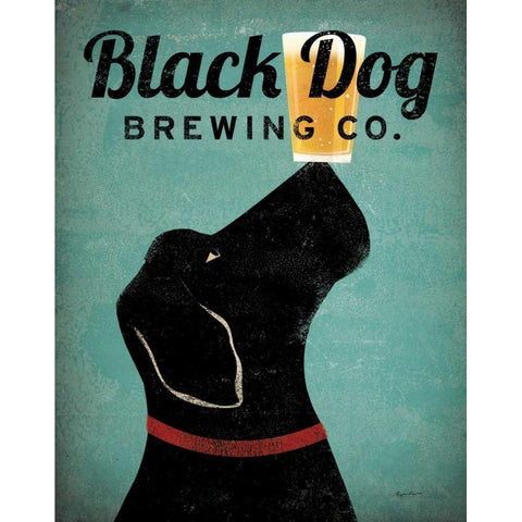 Black Dog Brewing Co v2 White Modern Wood Framed Art Print by Fowler, Ryan