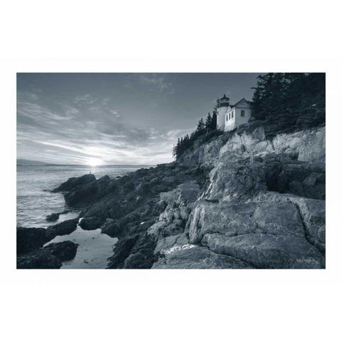 Bass Harbor Head Sunset White Modern Wood Framed Art Print by Audit, Lisa