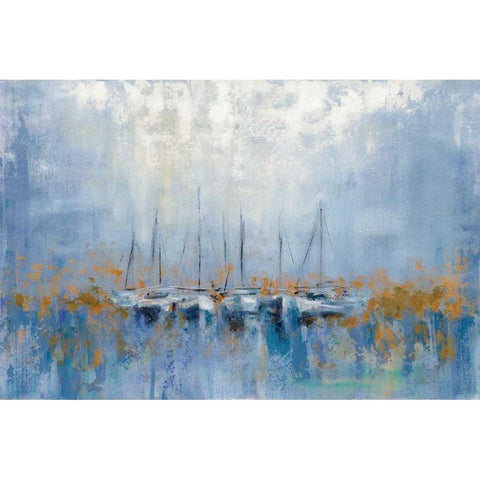 Boats in the Harbor I Black Modern Wood Framed Art Print by Vassileva, Silvia