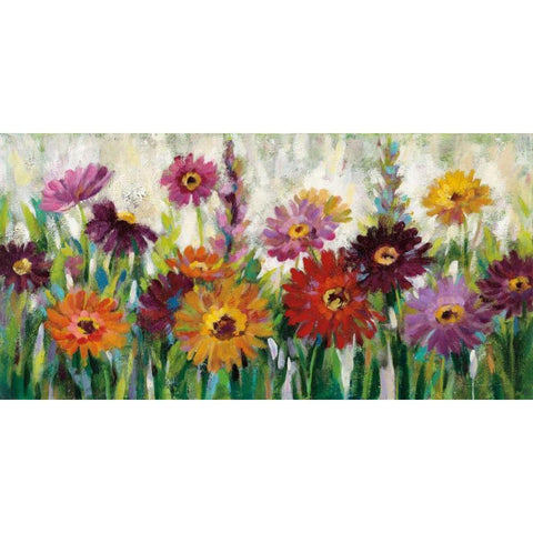 Jewel Daisy Gerbera Gold Ornate Wood Framed Art Print with Double Matting by Vassileva, Silvia