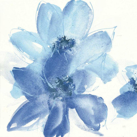 Cobalt Clematis I Black Modern Wood Framed Art Print by Paschke, Chris