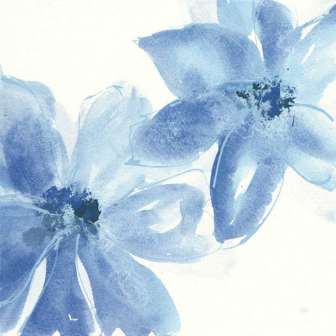 Cobalt Clematis II Black Modern Wood Framed Art Print by Paschke, Chris