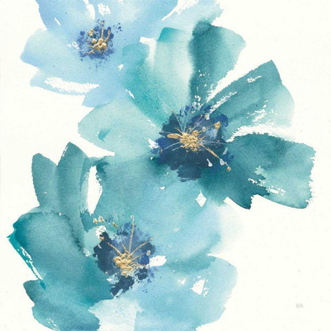 Teal Cosmos IV Black Modern Wood Framed Art Print by Paschke, Chris