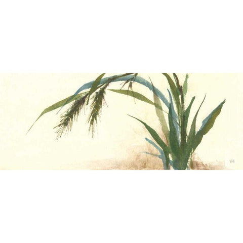 Horizontal Grass II White Modern Wood Framed Art Print by Paschke, Chris