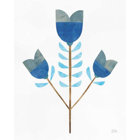 Retro Blooms I Black Modern Wood Framed Art Print by Averinos, Melissa