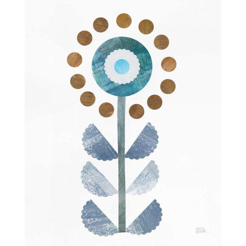 Retro Blooms II Black Modern Wood Framed Art Print with Double Matting by Averinos, Melissa