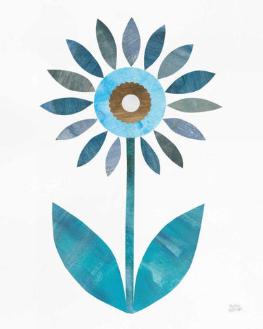 Retro Blooms III White Modern Wood Framed Art Print with Double Matting by Averinos, Melissa