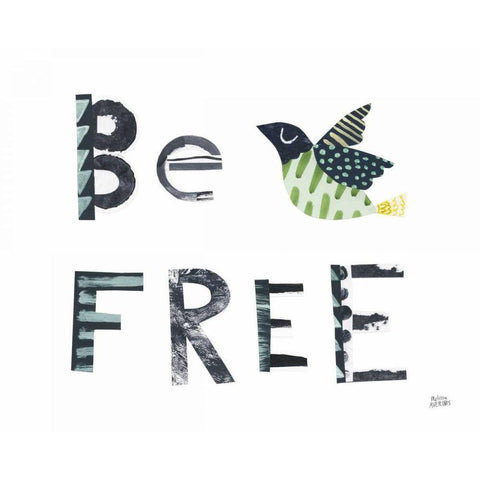 Bird Words I Gold Ornate Wood Framed Art Print with Double Matting by Averinos, Melissa