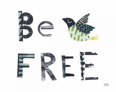 Bird Words I White Modern Wood Framed Art Print with Double Matting by Averinos, Melissa