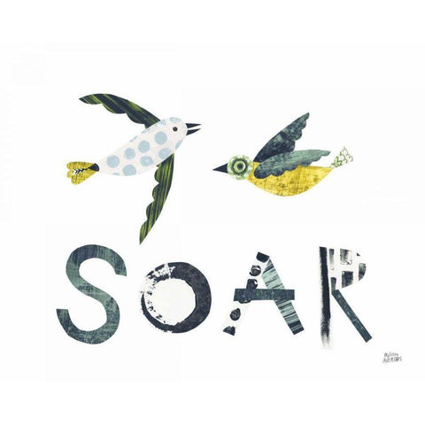 Bird Words IV Black Modern Wood Framed Art Print with Double Matting by Averinos, Melissa