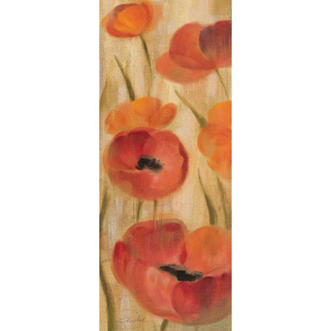 May Floral Panel II Black Modern Wood Framed Art Print by Vassileva, Silvia