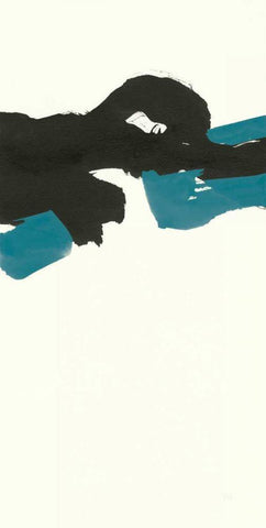 Minimal Panel II Teal Black Ornate Wood Framed Art Print with Double Matting by Paschke, Chris