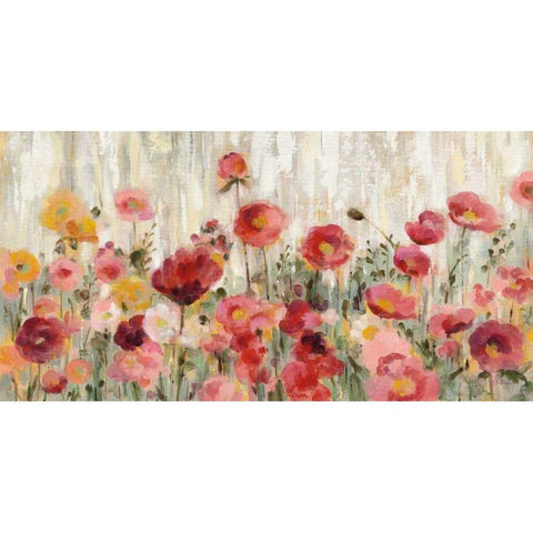 Sprinkled Flowers Crop Black Modern Wood Framed Art Print by Vassileva, Silvia